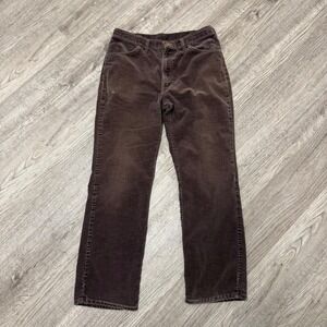 Vintage Rustler Mens Brown Corduroy Pants Straight Leg 33x30 Retro Dark Academia